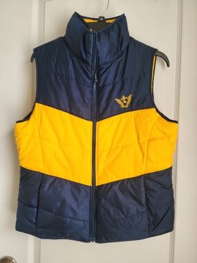 Columbia Yellow and Navy Insulated Jacket with NAVY Embroidery/ Women M